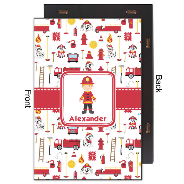 Firefighter Character 20x30 Wood Print - Front & Back View