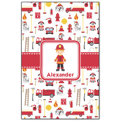 Firefighter Character Wood Print - 20x30 (Personalized)
