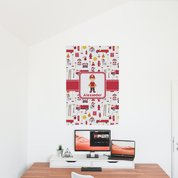 Firefighter Character 24x36 - Matte Poster - On the Wall