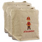 Firefighter Character 3 Reusable Cotton Grocery Bags - Front View