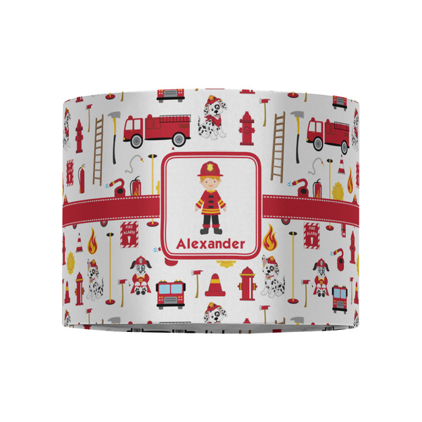 Firefighter Character 8" Drum Lampshade - FRONT (Fabric)