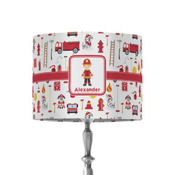 Firefighter Character 8" Drum Lamp Shade - Fabric (Personalized)