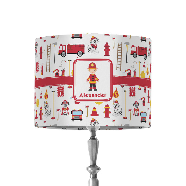 Custom Firefighter Character 8" Drum Lamp Shade - Fabric (Personalized)