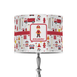 Firefighter Character 8" Drum Lamp Shade - Poly-film (Personalized)