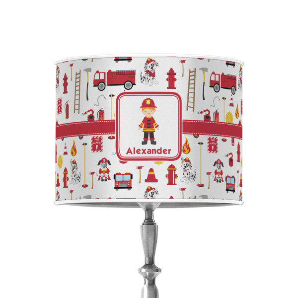 Custom Firefighter Character 8" Drum Lamp Shade - Poly-film (Personalized)