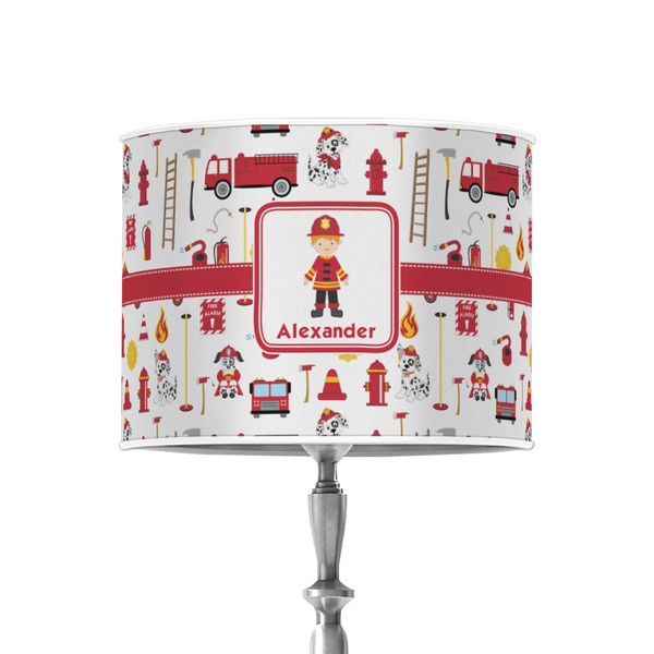 Firefighter Character 8" Drum Lampshade - ON STAND (Poly Film)