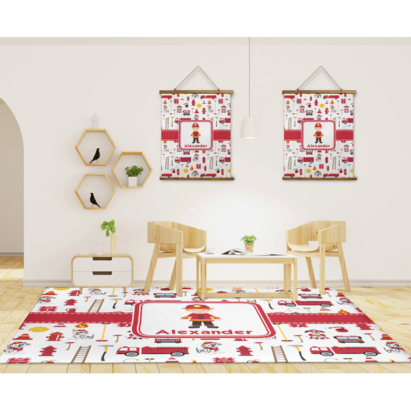 Firefighter Character 8'x10' Indoor Area Rugs - IN CONTEXT
