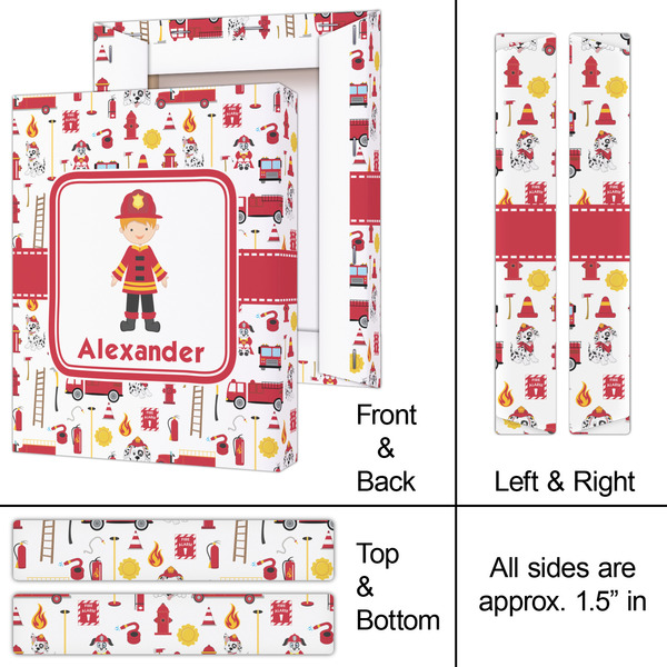 Firefighter Character 8x10 - Canvas Print - Approval