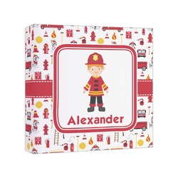 Firefighter Character Canvas Print - 8x8 (Personalized)