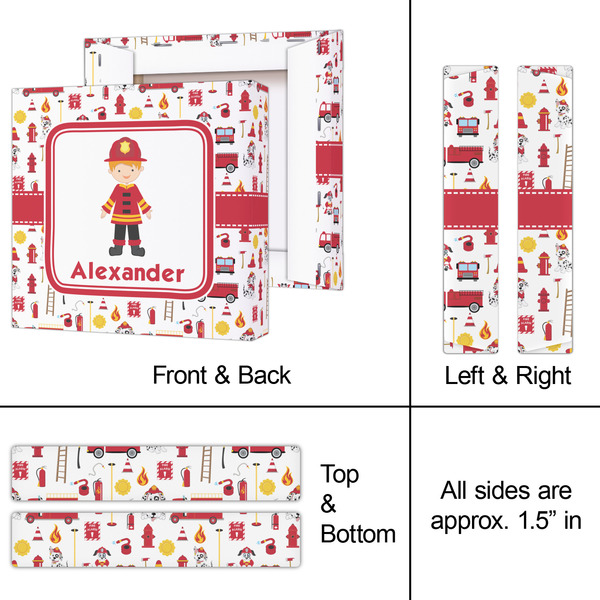 Firefighter Character 8x8 - Canvas Print - Approval