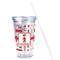 Firefighter Character Acrylic Tumbler - Full Print - Front straw out