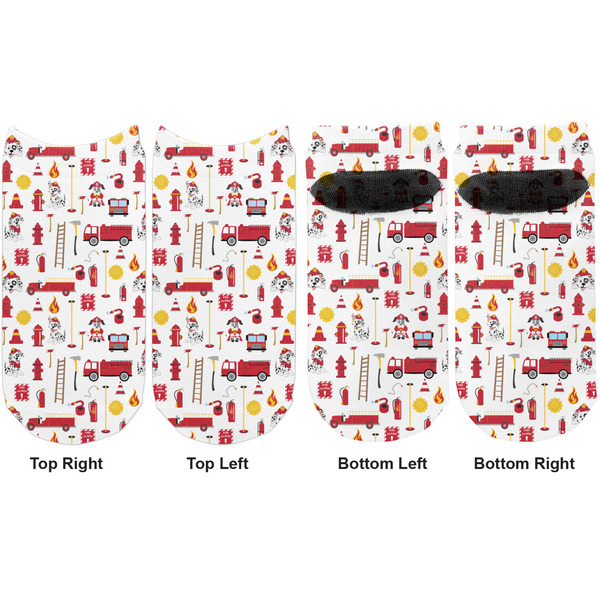 Firefighter Character Adult Ankle Socks - Double Pair - Front and Back - Apvl