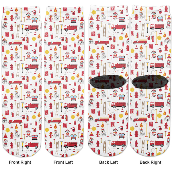 Firefighter Character Adult Crew Socks - Double Pair - Front and Back - Apvl