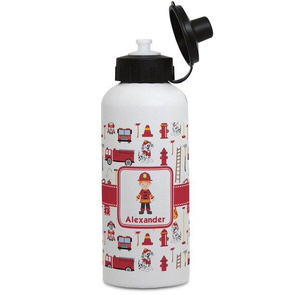 Custom Firefighter Character Water Bottles - Aluminum - 20 oz - White (Personalized)