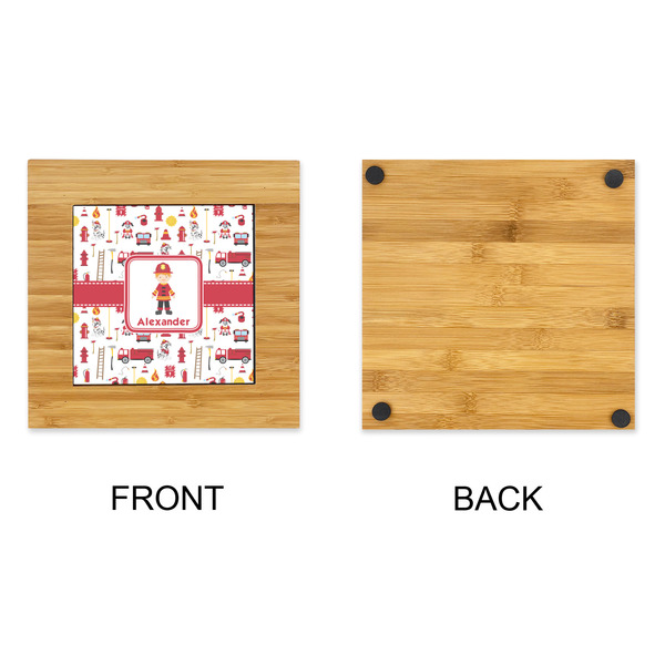 Firefighter Character Bamboo Trivet with 6" Tile - APPROVAL
