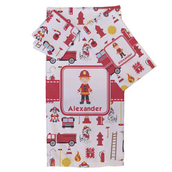 Firefighter Character Bath Towel Set - 3 Pcs (Personalized)