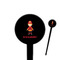 Firefighter Character Black Plastic 4" Food Pick - Round - Closeup