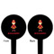 Firefighter Character Black Plastic 4" Food Pick - Round - Double Sided - Front & Back