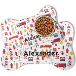 Firefighter Character Bone Shaped Dog Food Mat (Personalized)