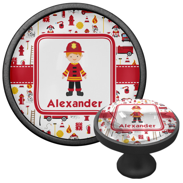 Firefighter Character Cabinet Knob - Black - Multi Angle