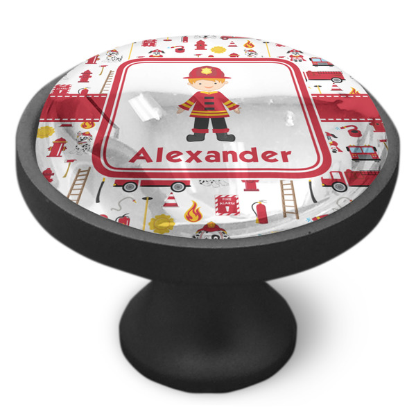 Firefighter Character Cabinet Knob - Black - Side