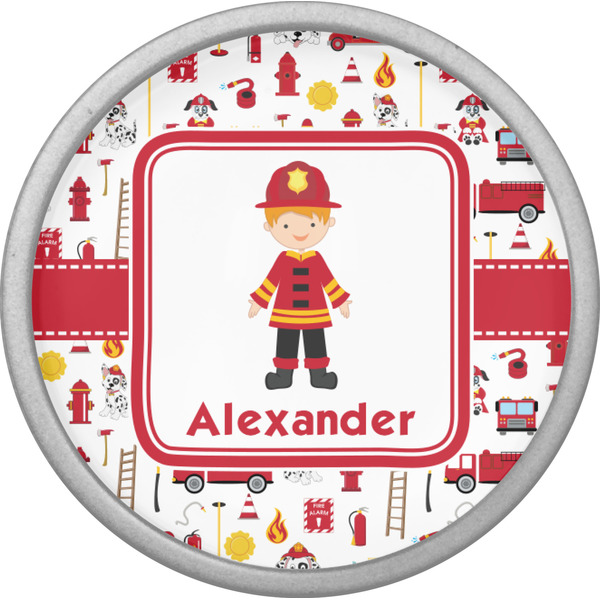 Firefighter Character Cabinet Knob - Nickel - Front
