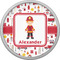 Firefighter Character Cabinet Knob - Nickel - Front