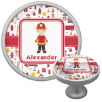 Firefighter Character Cabinet Knob (Silver) (Personalized)
