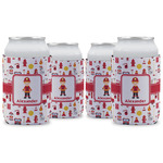 Firefighter Character Can Cooler (12 oz) - Set of 4 w/ Name or Text