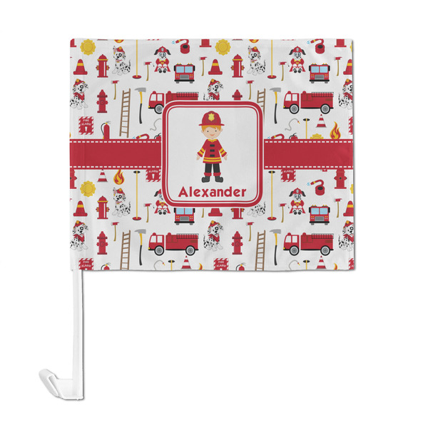 Firefighter Character Car Flag - Large - FRONT