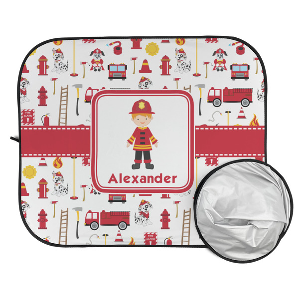 Firefighter Character Car Sun Shades - FOLDED & UNFOLDED