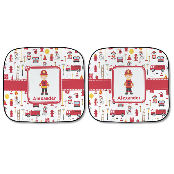 Firefighter Character Car Sun Shades - FRONT