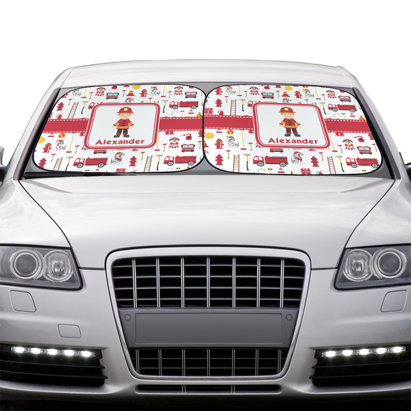 Firefighter Character Car Sun Shades - IN CONTEXT