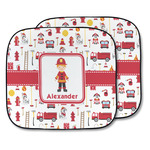 Firefighter Character Car Sun Shade - Two Piece (Personalized)
