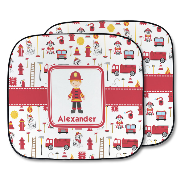 Custom Firefighter Character Car Sun Shade - Two Piece (Personalized)