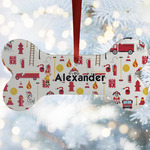 Firefighter Character Ceramic Dog Ornament w/ Name or Text