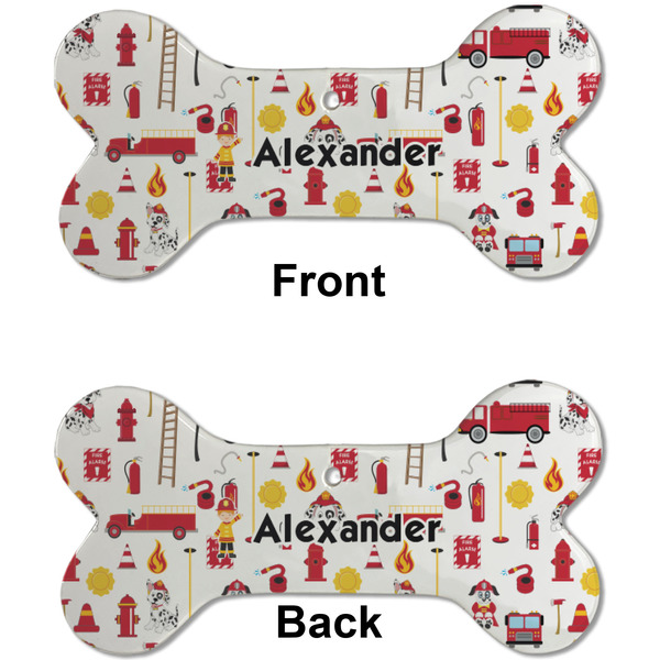 Firefighter Character Ceramic Flat Ornament - Bone Front & Back (APPROVAL)