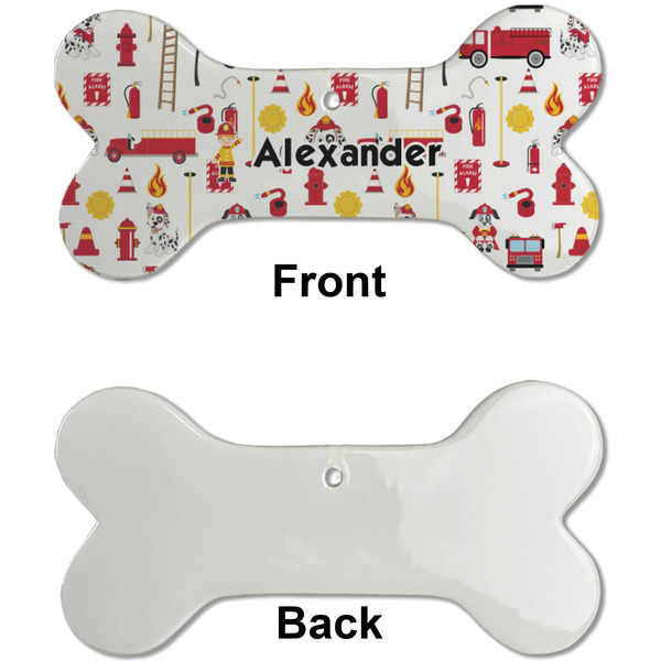 Firefighter Character Ceramic Flat Ornament - Bone Front & Back Single Print (APPROVAL)