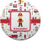Firefighter Character Round Ceramic Ornament w/ Name or Text