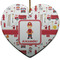 Firefighter Character Ceramic Flat Ornament - Heart (Front)