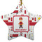 Firefighter Character Ceramic Flat Ornament - Star (Front)