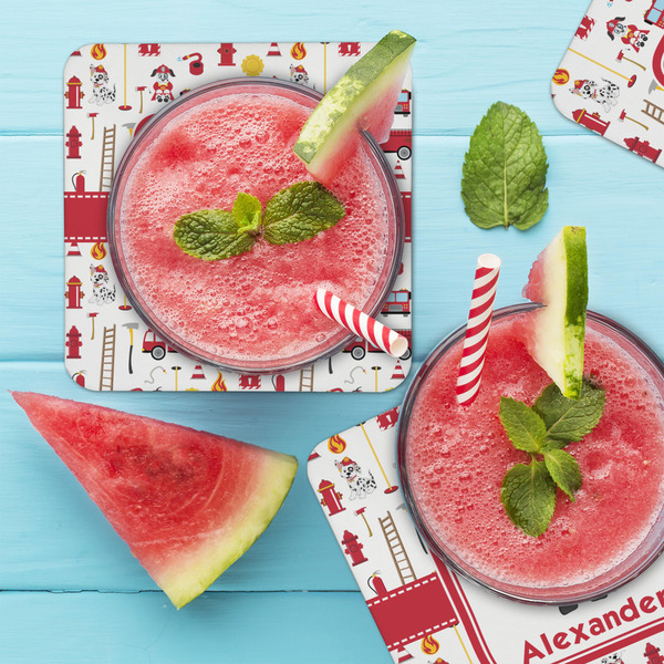 Firefighter Character Coaster Set - LIFESTYLE