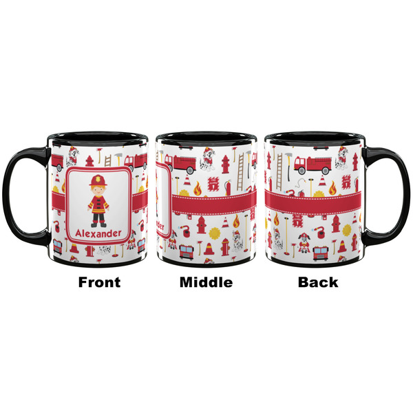 Firefighter Character Coffee Mug - 11 oz - Black APPROVAL