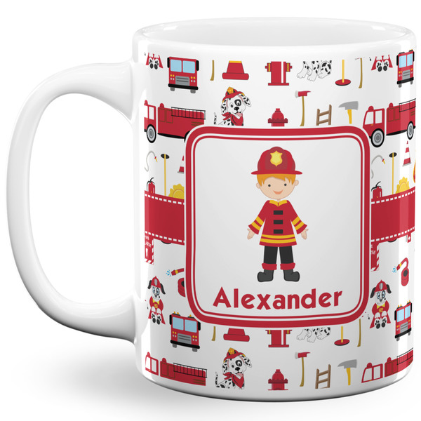Custom Firefighter Character 11 Oz Coffee Mug - White (Personalized)