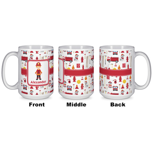 Firefighter Character Coffee Mug - 15 oz - White APPROVAL