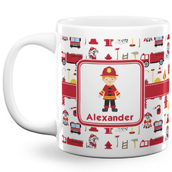 Firefighter Character 20 Oz Coffee Mug - White (Personalized)