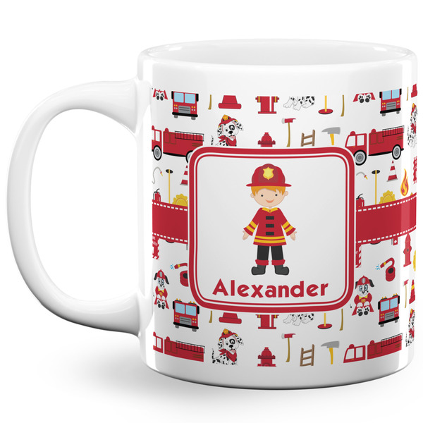 Firefighter Character Coffee Mug - 20 oz - White