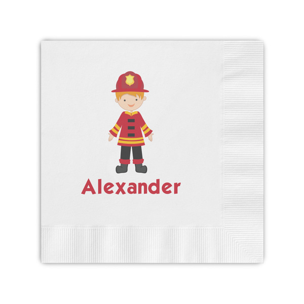 Custom Firefighter Character Coined Cocktail Napkins (Personalized)