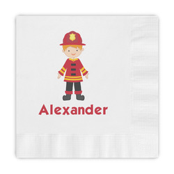 Firefighter Character Embossed Decorative Napkins (Personalized)