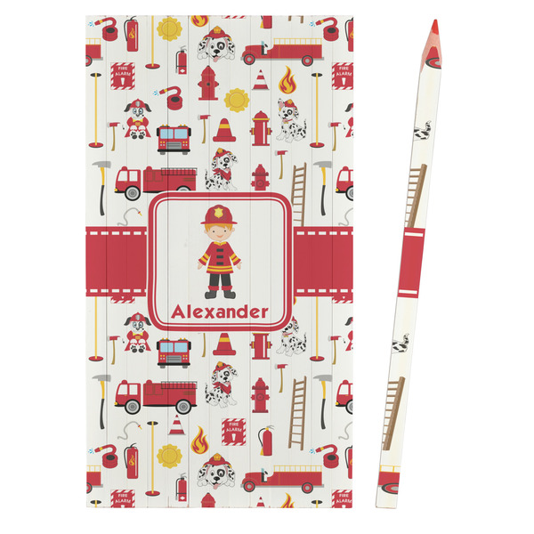 Firefighter Character Colored Pencils - Front View